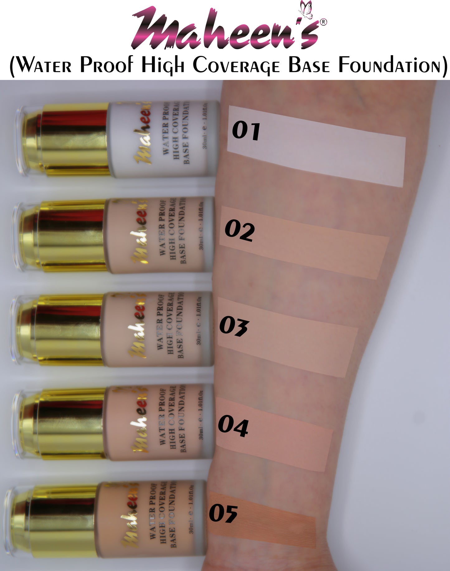 Maheen's Waterproof High Coverage Base Foundation